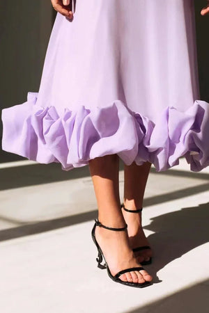 Women's Elegant Maxi Dress with Ruffled Mermaid Hem