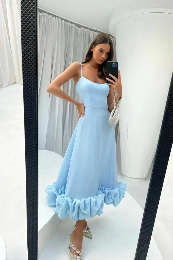 Women's Elegant Maxi Dress with Ruffled Mermaid Hem