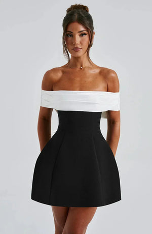 Women’s Off Shoulder Bow Back Mini Dress