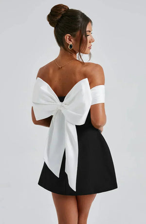 Women’s Off Shoulder Bow Back Mini Dress