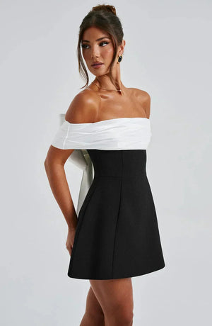Women’s Off Shoulder Bow Back Mini Dress