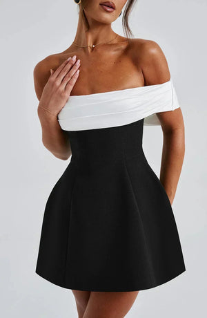 Women’s Off Shoulder Bow Back Mini Dress