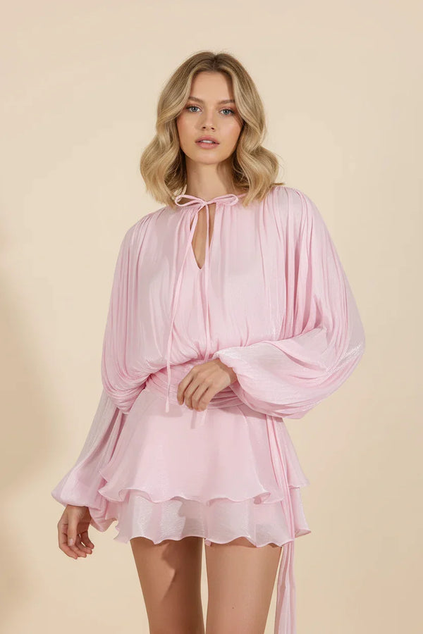 Flowy Ruffle Mini Dress for Women