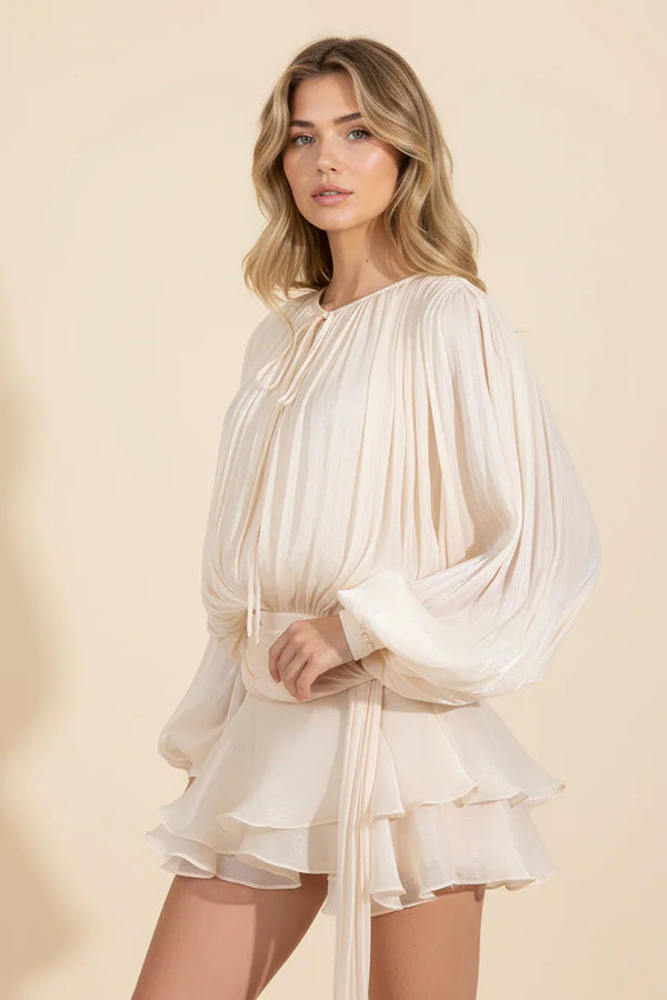 Flowy Ruffle Mini Dress for Women