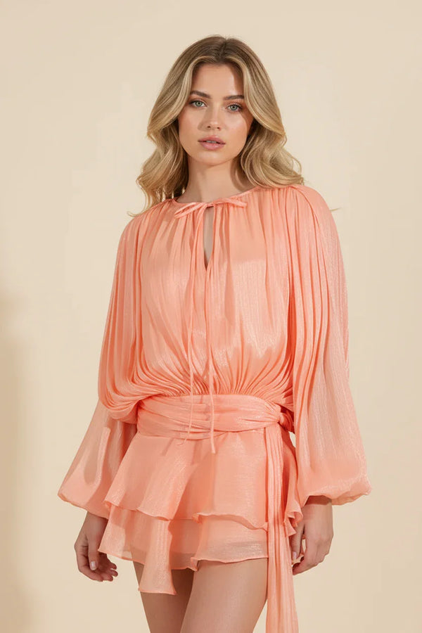 Flowy Ruffle Mini Dress for Women