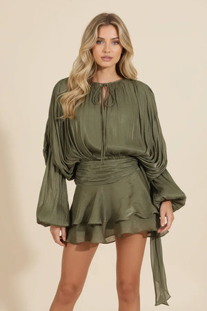 Flowy Ruffle Mini Dress for Women