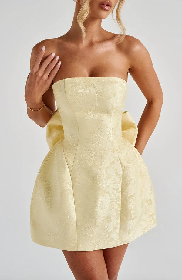 Women’s Strapless Bow Back Mini Party Dress