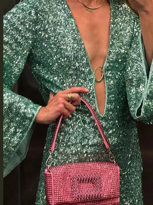 Sparkly Sequin Deep V Mini Dress for Women