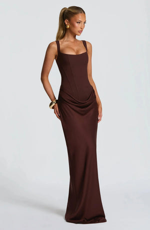 Women’s Square Neck Sleeveless Bodycon Maxi Dress