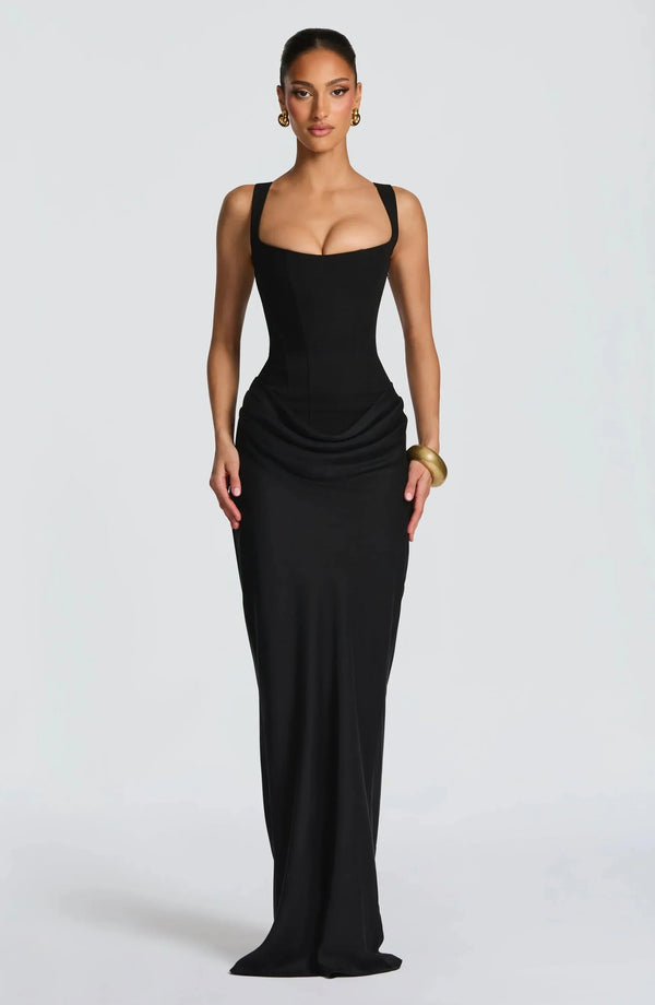 Women’s Square Neck Sleeveless Bodycon Maxi Dress