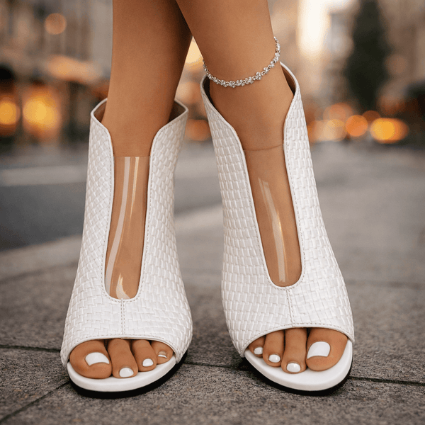 Women’s Metallic Block Heel Open-Toe Sandals