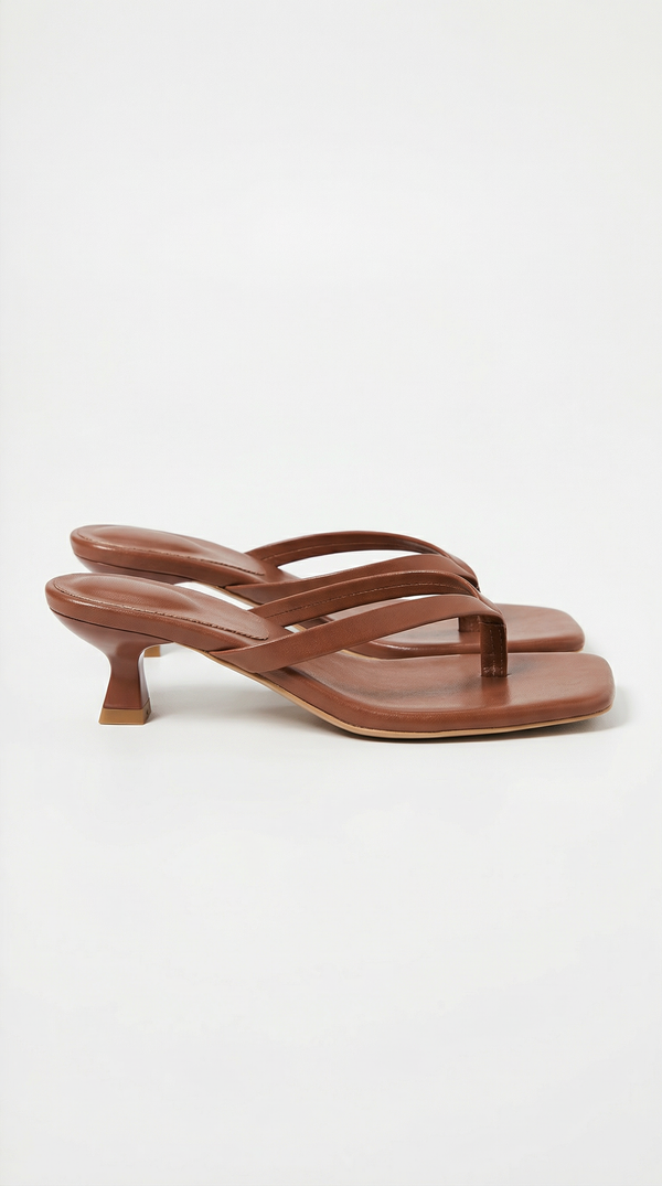 Women’s Kitten Heel Thong Slip-On Sandals