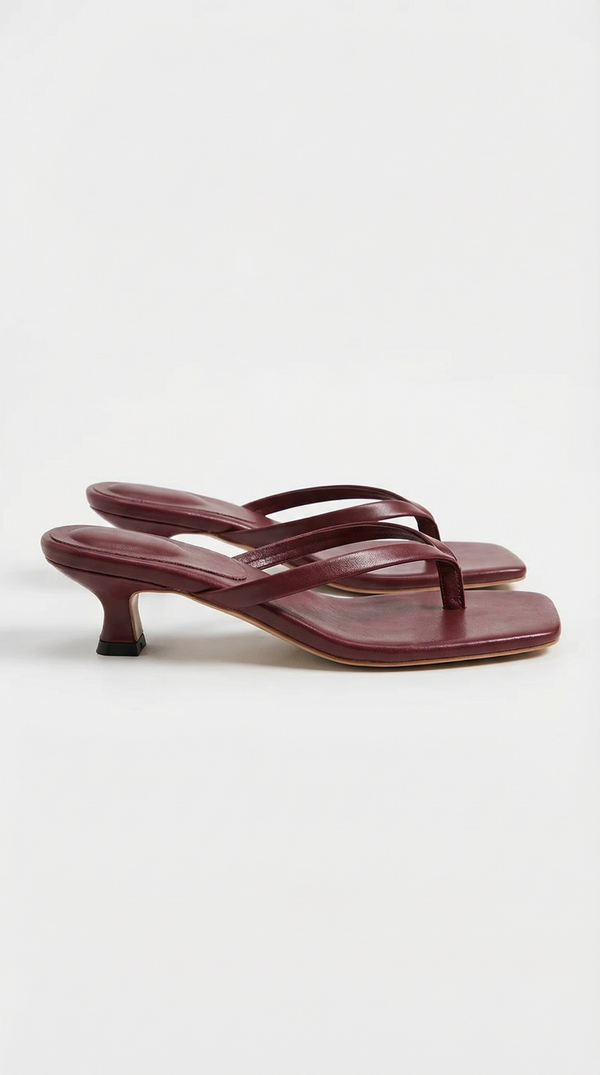 Women’s Kitten Heel Thong Slip-On Sandals