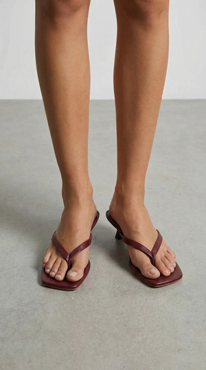 Women’s Kitten Heel Thong Slip-On Sandals