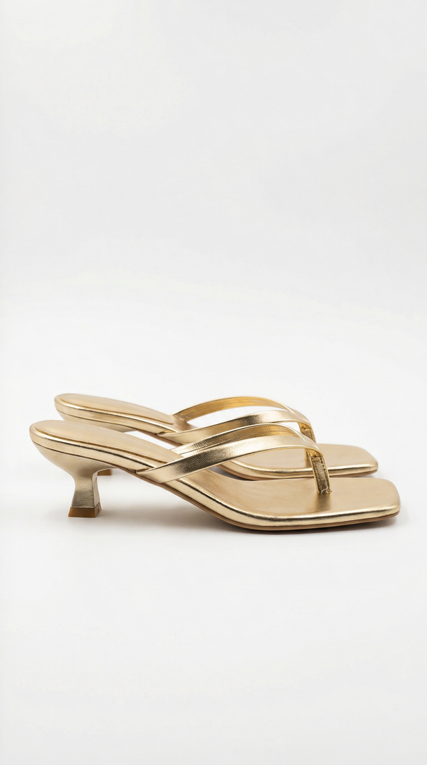 Women’s Kitten Heel Thong Slip-On Sandals