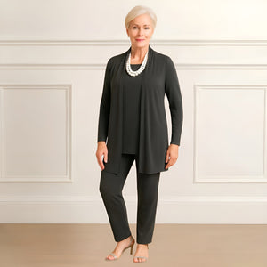 Women’s Cardigan Top and Pants 3-Piece Outfit Set