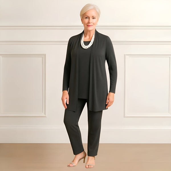 Women’s Cardigan Top and Pants 3-Piece Outfit Set
