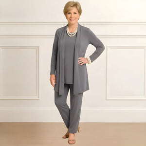 Women’s Cardigan Top and Pants 3-Piece Outfit Set