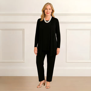 Women’s Cardigan Top and Pants 3-Piece Outfit Set
