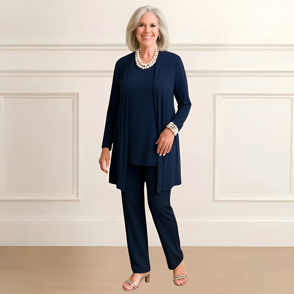 Women’s Cardigan Top and Pants 3-Piece Outfit Set