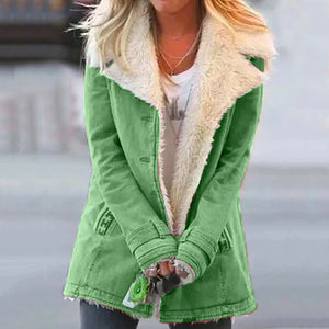 Cozy Sherpa-Lined Jacket Winter Coat for Women
