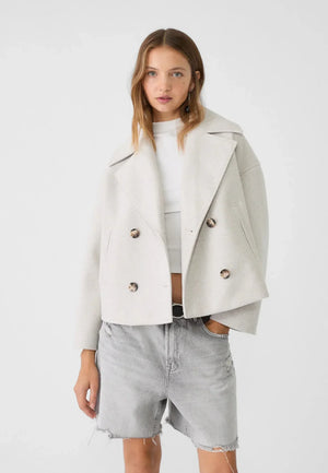 Chaqueta estructurada de doble botonadura para mujer