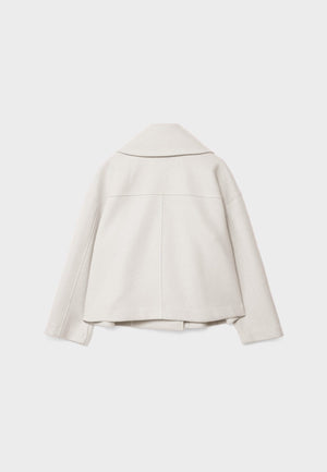 Chaqueta corta para mujer de doble botonadura con cuello de solapa ancho