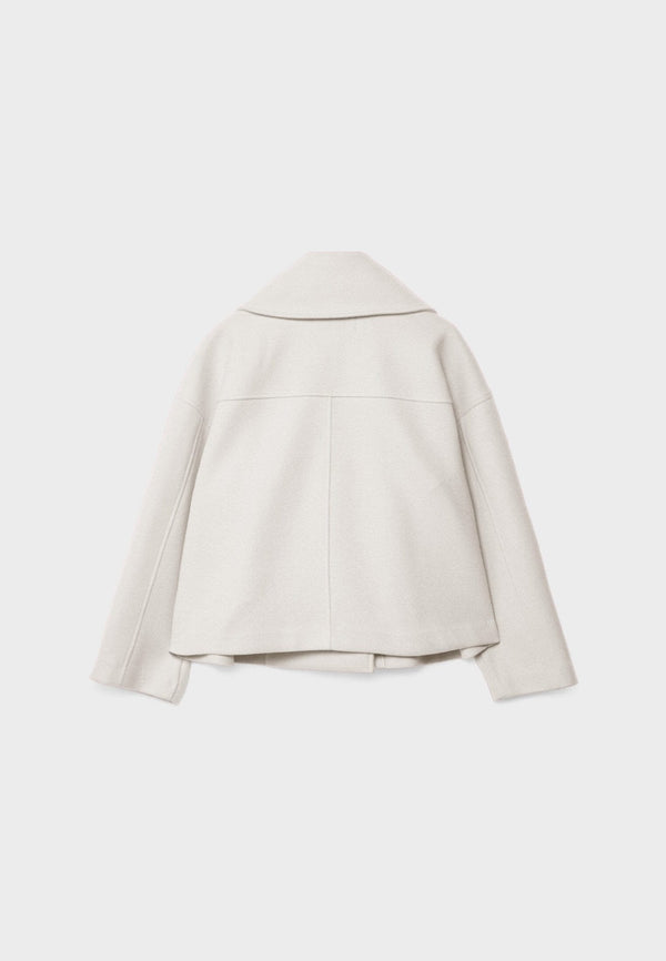 Chaqueta corta para mujer de doble botonadura con cuello de solapa ancho