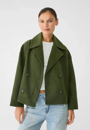 Chaqueta estructurada de doble botonadura para mujer