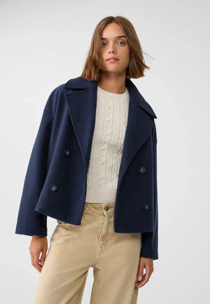 Chaqueta estructurada de doble botonadura para mujer
