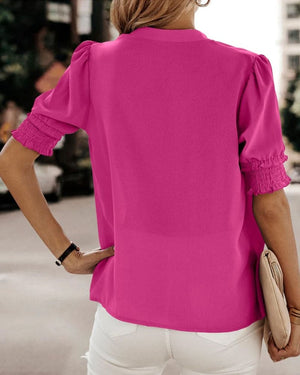 Elegant V-Neck Chiffon Women’s Blouse