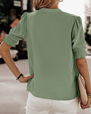 Elegant V-Neck Chiffon Women’s Blouse