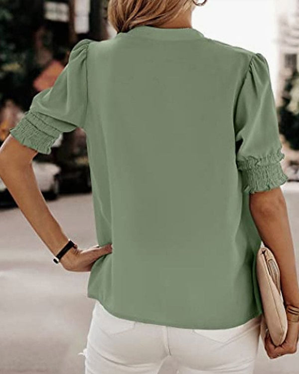 Elegant V-Neck Chiffon Women’s Blouse