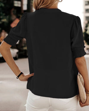 Elegant V-Neck Chiffon Women’s Blouse