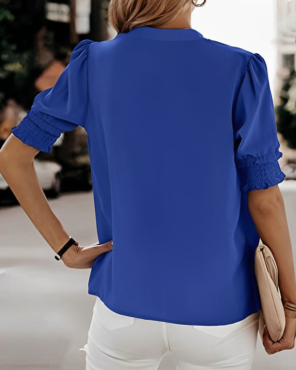 Elegant V-Neck Chiffon Women’s Blouse