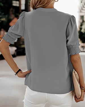 Elegant V-Neck Chiffon Women’s Blouse