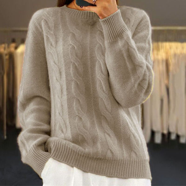 Suéter clásico de punto para mujer, jersey suave
