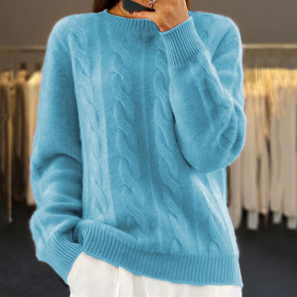 Suéter clásico de punto para mujer, jersey suave