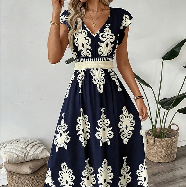 Women's Embroidered Boho A-Line Maxi Dress