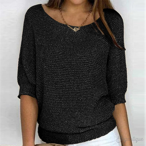Women's Textured Knit Batwing Sleeve Sweater