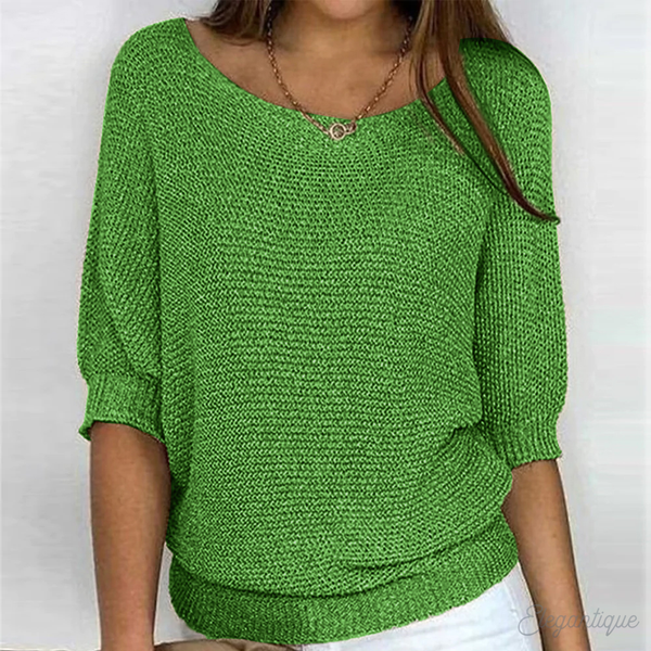 Women's Textured Knit Batwing Sleeve Sweater