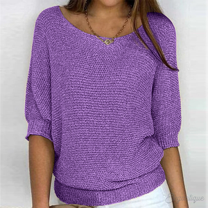Women's Textured Knit Batwing Sleeve Sweater