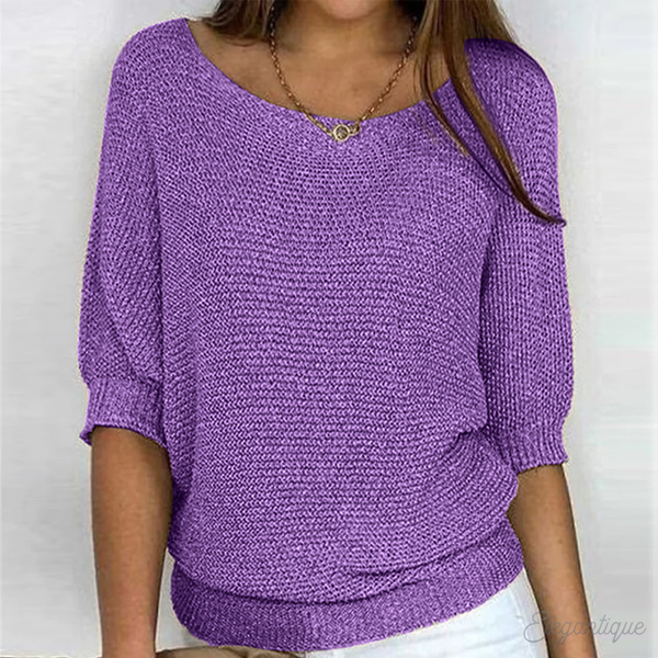Women's Textured Knit Batwing Sleeve Sweater
