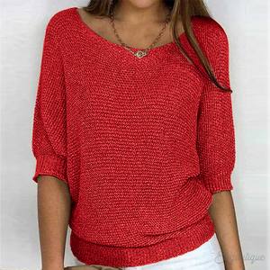 Women's Textured Knit Batwing Sleeve Sweater