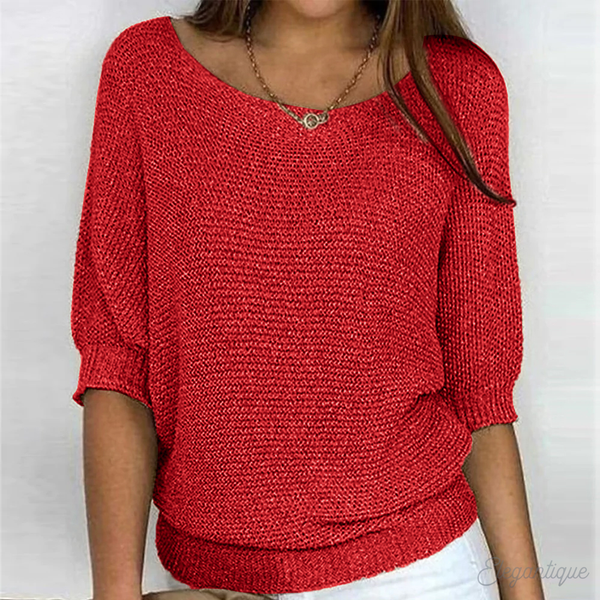Women's Textured Knit Batwing Sleeve Sweater
