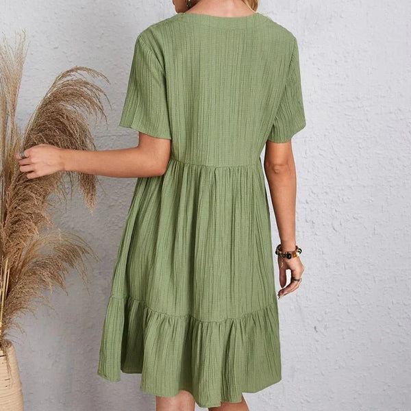 Vestido retro ajustado con escote en V y control de abdomen