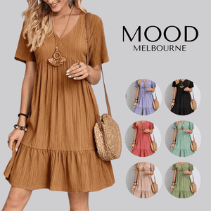 Vestido retro ajustado con escote en V y control de abdomen