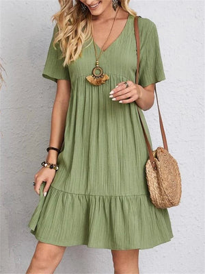 Vestido retro ajustado con escote en V y control de abdomen