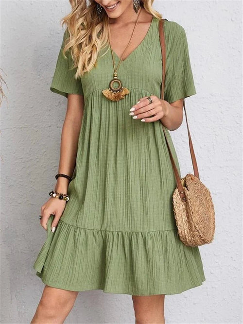 Vestido retro ajustado con escote en V y control de abdomen