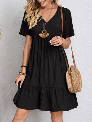 Vestido retro ajustado con escote en V y control de abdomen
